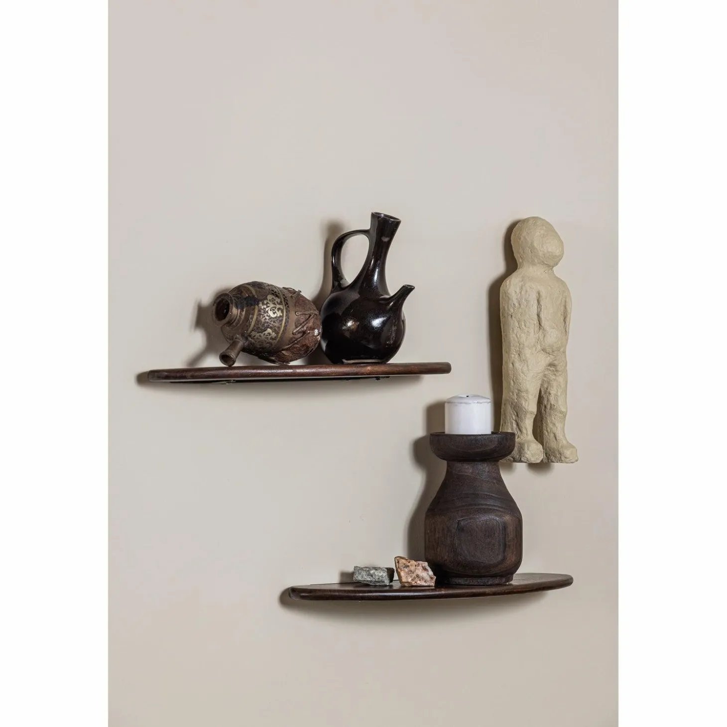 Set v 2 - layer wandplanken mango hout walnoot - Loft24.nl