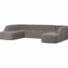 Sloping u-vorm bank grijs melange - Loft24.nl