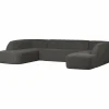 Sloping u-vorm bank grijs/zwart melange - Loft24.nl