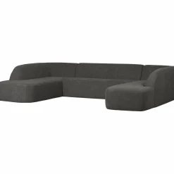 Sloping u-vorm bank grijs/zwart melange - Loft24.nl