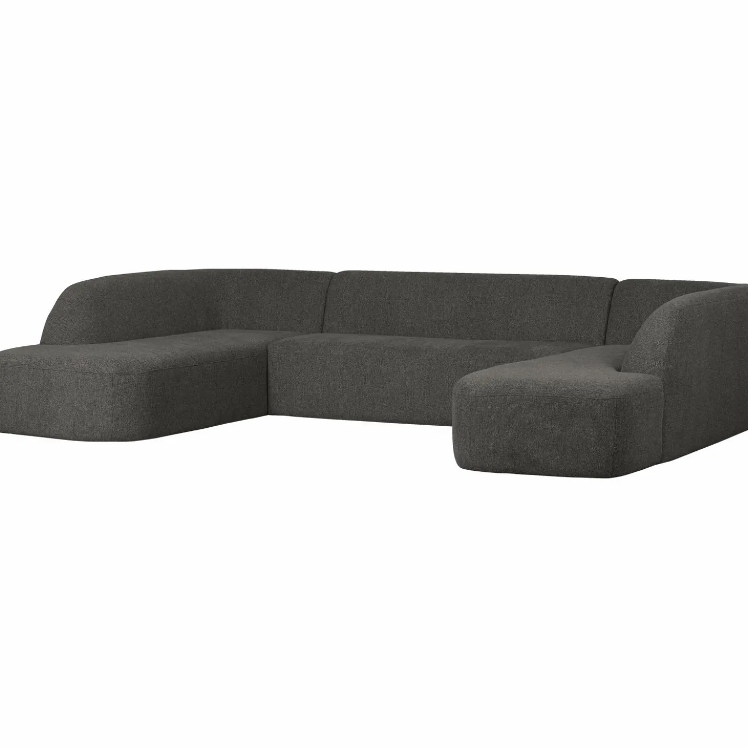 Sloping u-vorm bank grijs/zwart melange - Loft24.nl