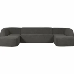 Sloping u-vorm bank grijs/zwart melange - Loft24.nl