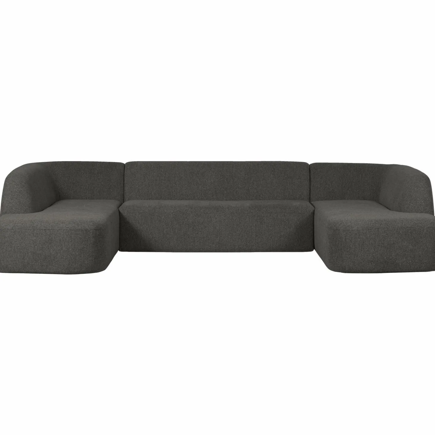 Sloping u-vorm bank grijs/zwart melange - Loft24.nl