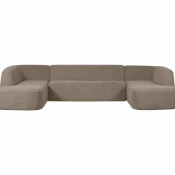 Sloping u-vorm bank lichtbruin melange - Loft24.nl