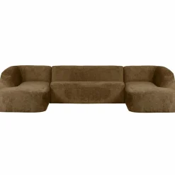 Sloping u-vorm bank structure velvet brass - Loft24.nl