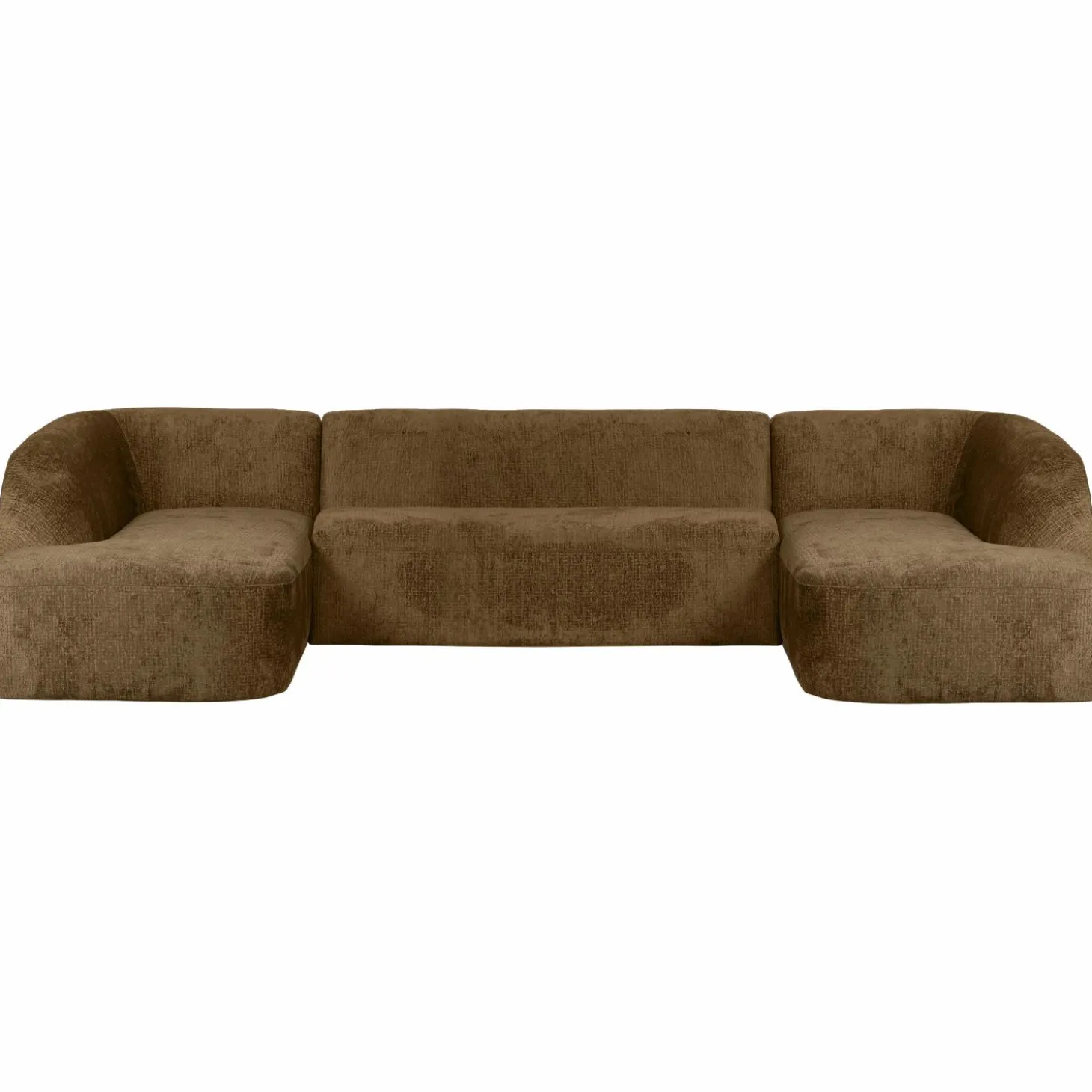 Sloping u-vorm bank structure velvet brass - Loft24.nl