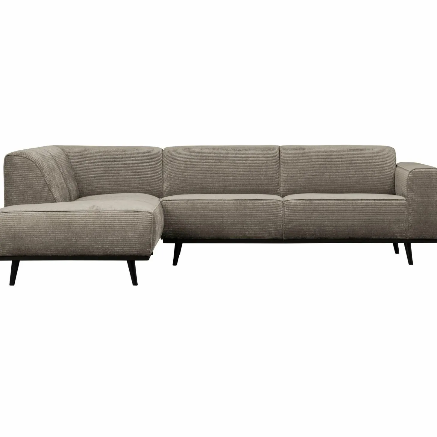 Statement hoekbank links platte brede rib clay - Loft24.nl