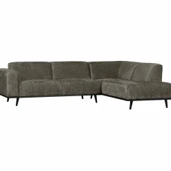 Statement hoekbank rechts structure velvet frost - Loft24.nl