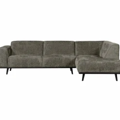 Statement hoekbank rechts structure velvet frost - Loft24.nl