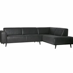 Statement hoekbank rechts suedine zwart - Loft24.nl