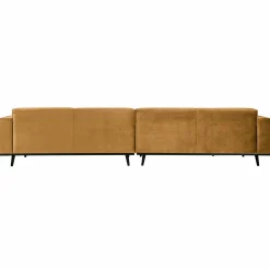 Statement xl 4-zits bank 372 cm fluweel honinggeel - Loft24.nl