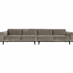 Statement xl 4-zits bank 372 cm platte brede rib clay - Loft24.nl