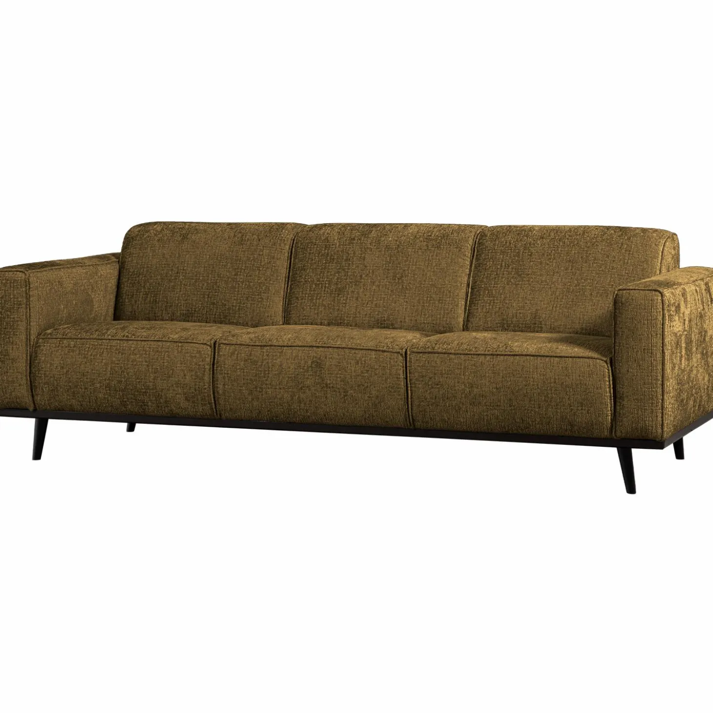 Statement 3-zits bank 230 cm structure velvet brass - Loft24.nl