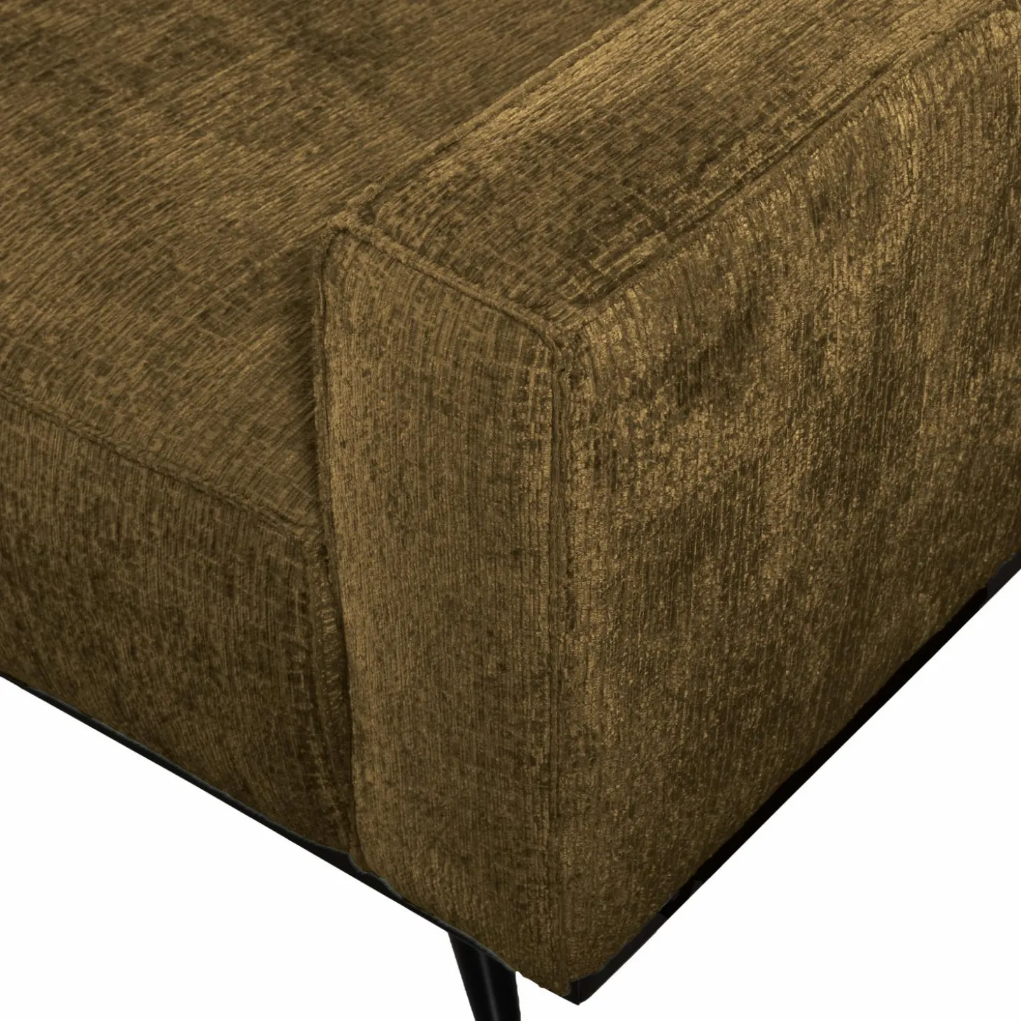 Statement 3-zits bank 230 cm structure velvet brass - Loft24.nl