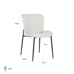 Stoel Darby white bouclé / black (Copenhagen 900 Bouclé White) - Loft24.nl