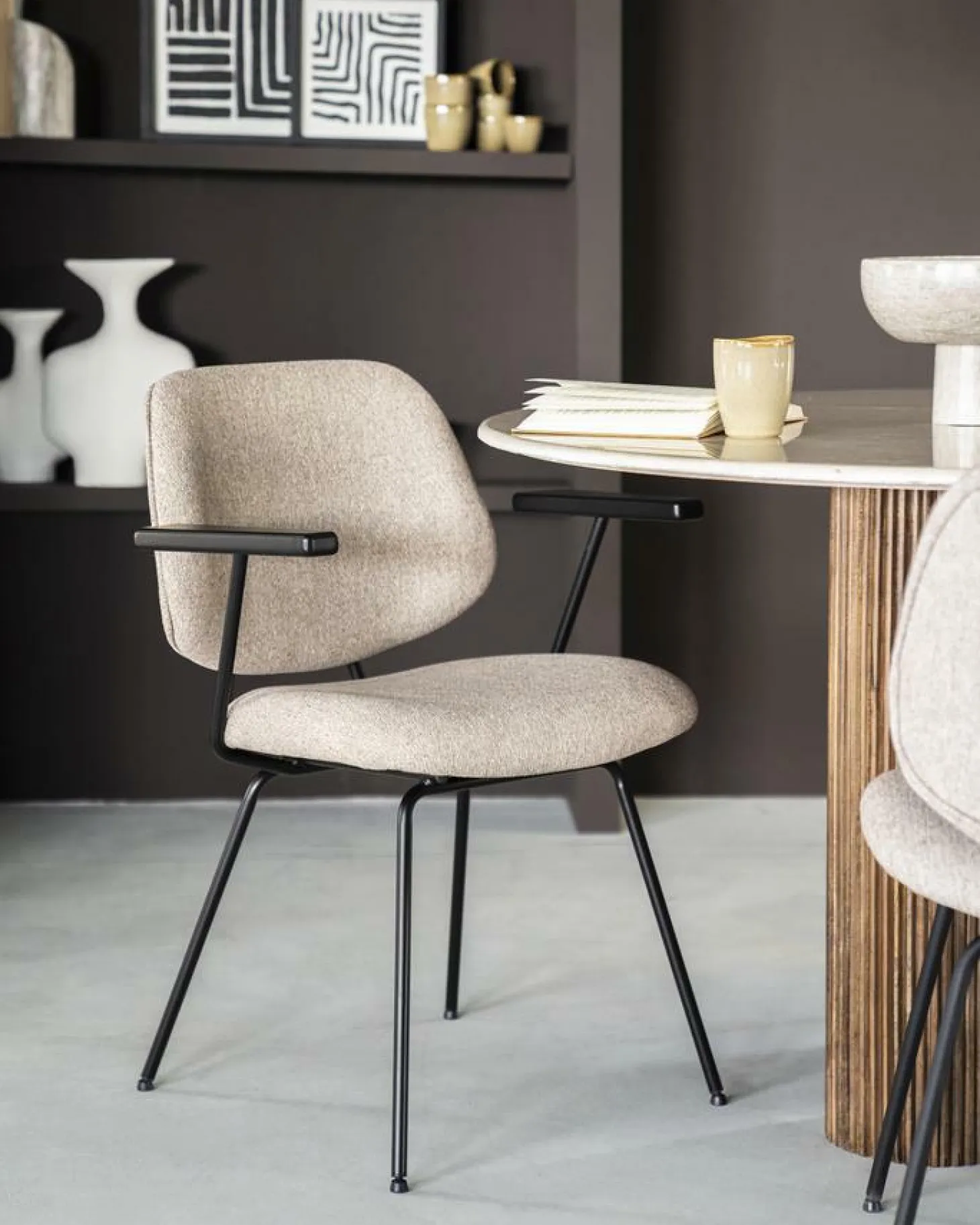 Stoel Lynn met armleuning - Roze - Loft24.nl
