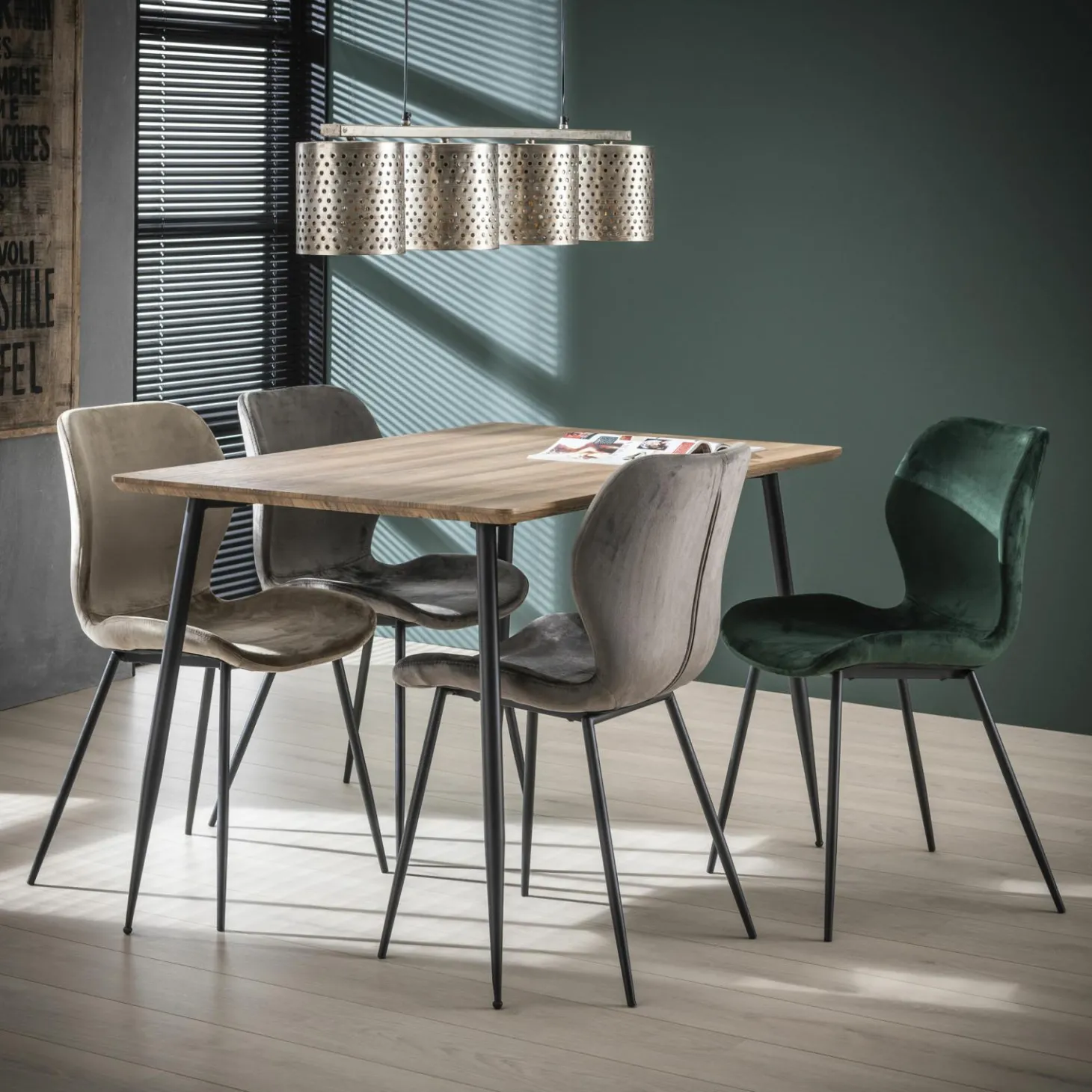 Stoel Shell Velvet ronde buis - Champagne - Loft24.nl
