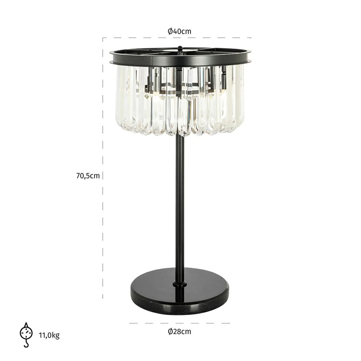 Tafellamp Bessy Crystal 4-lamps - Loft24.nl