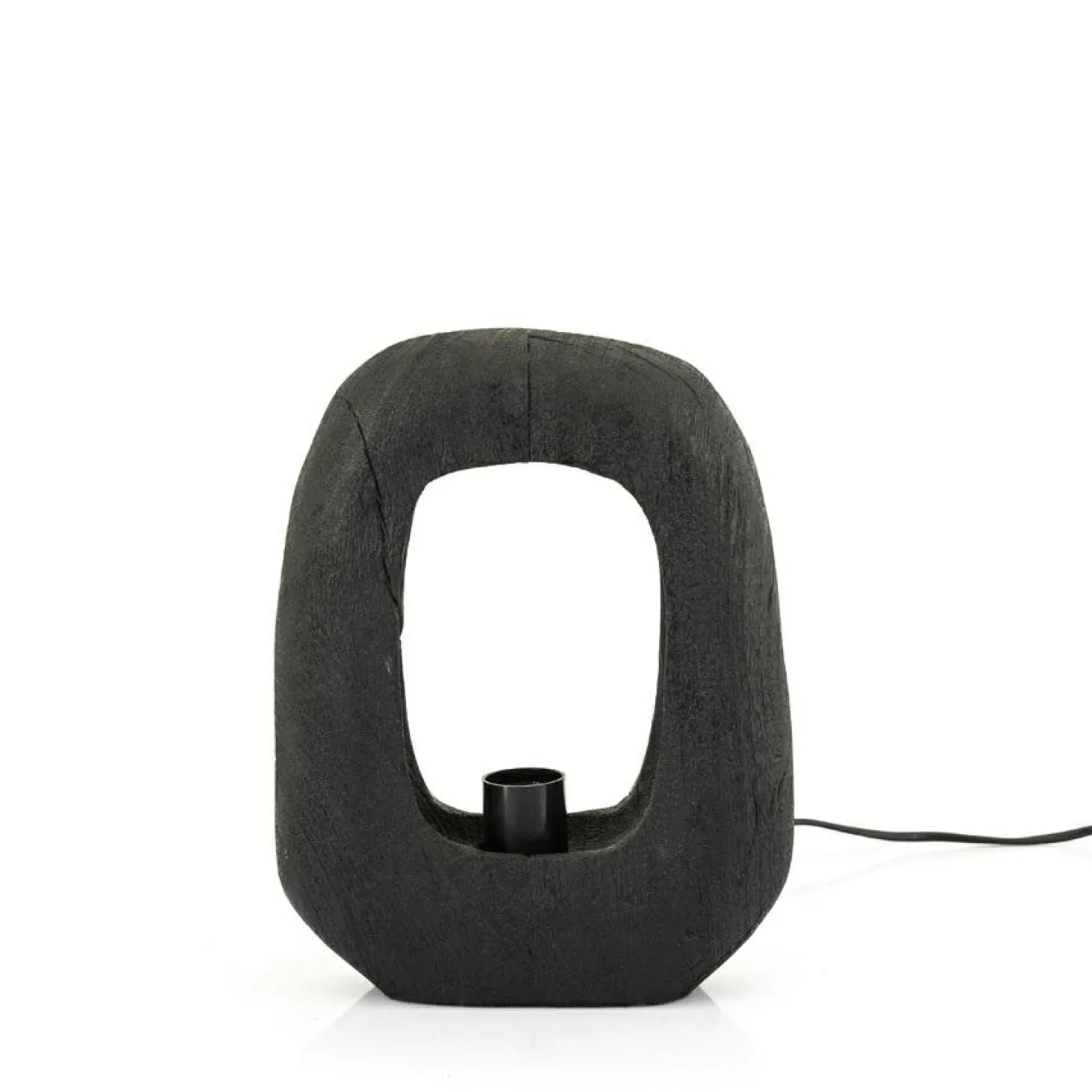 Tafellamp Gibs Hout 30cm hoog - Zwart - Loft24.nl