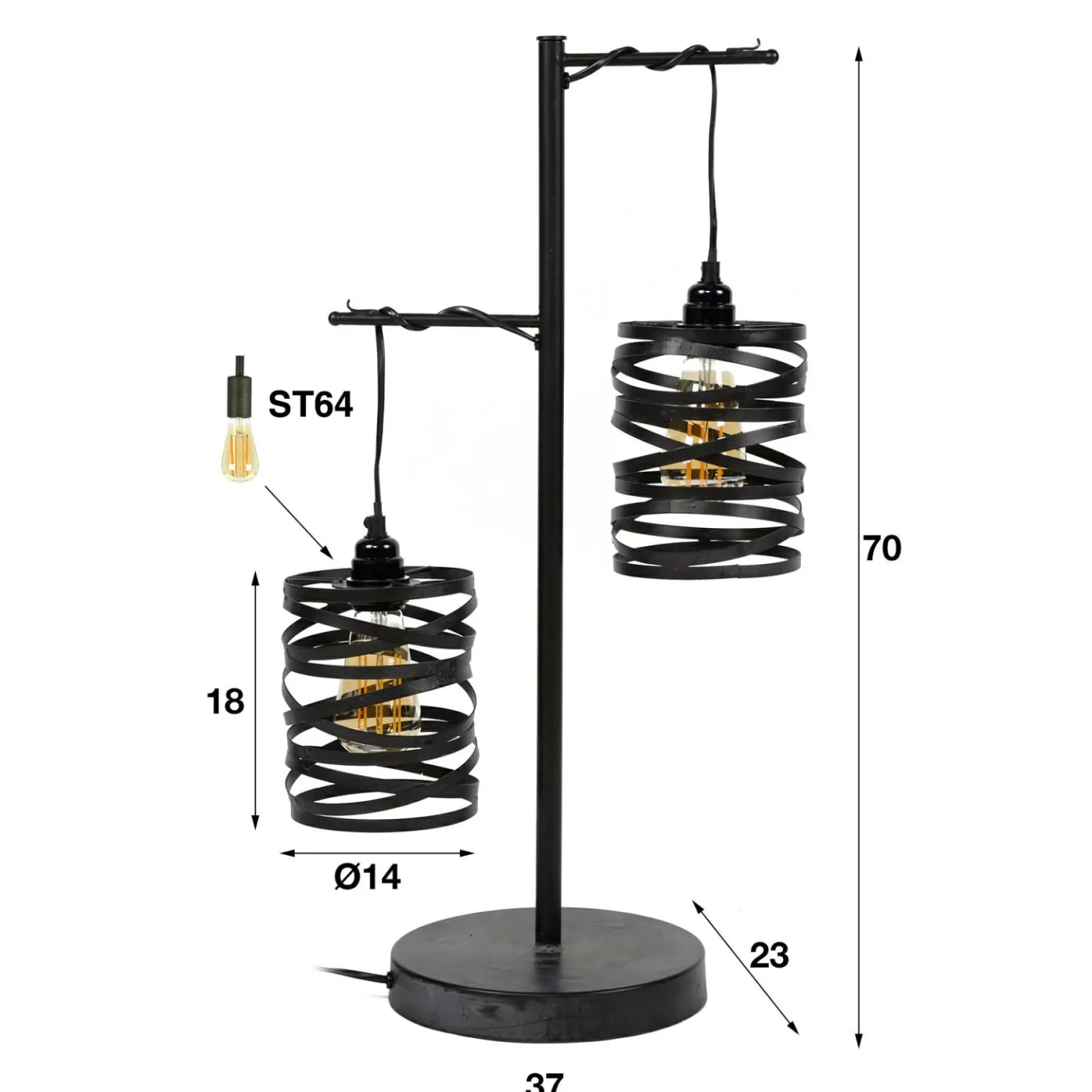 Tafellamp Spindle - 2 lamp - Loft24.nl