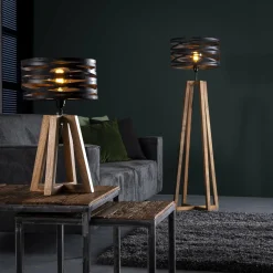 Tafellamp Twist Houten Kruis Frame - 1 lamp - Loft24.nl