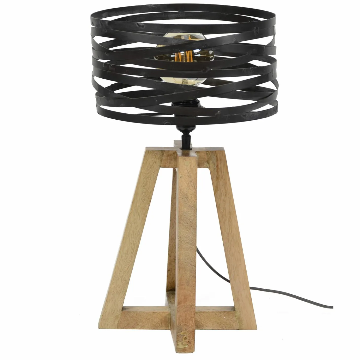 Tafellamp Twist Houten Kruis Frame - 1 lamp - Loft24.nl