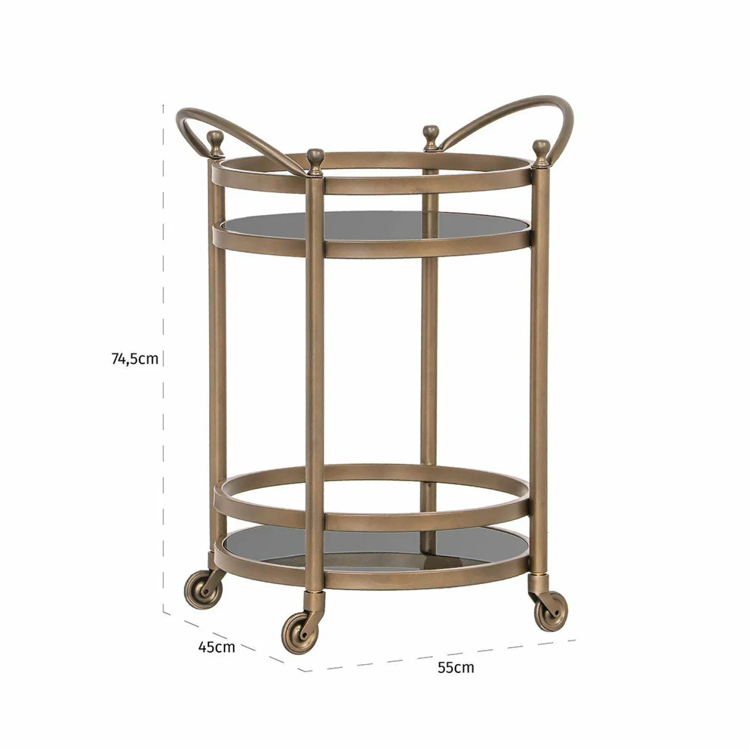 Trolley Hendricks kleur Brushed Gold - Loft24.nl