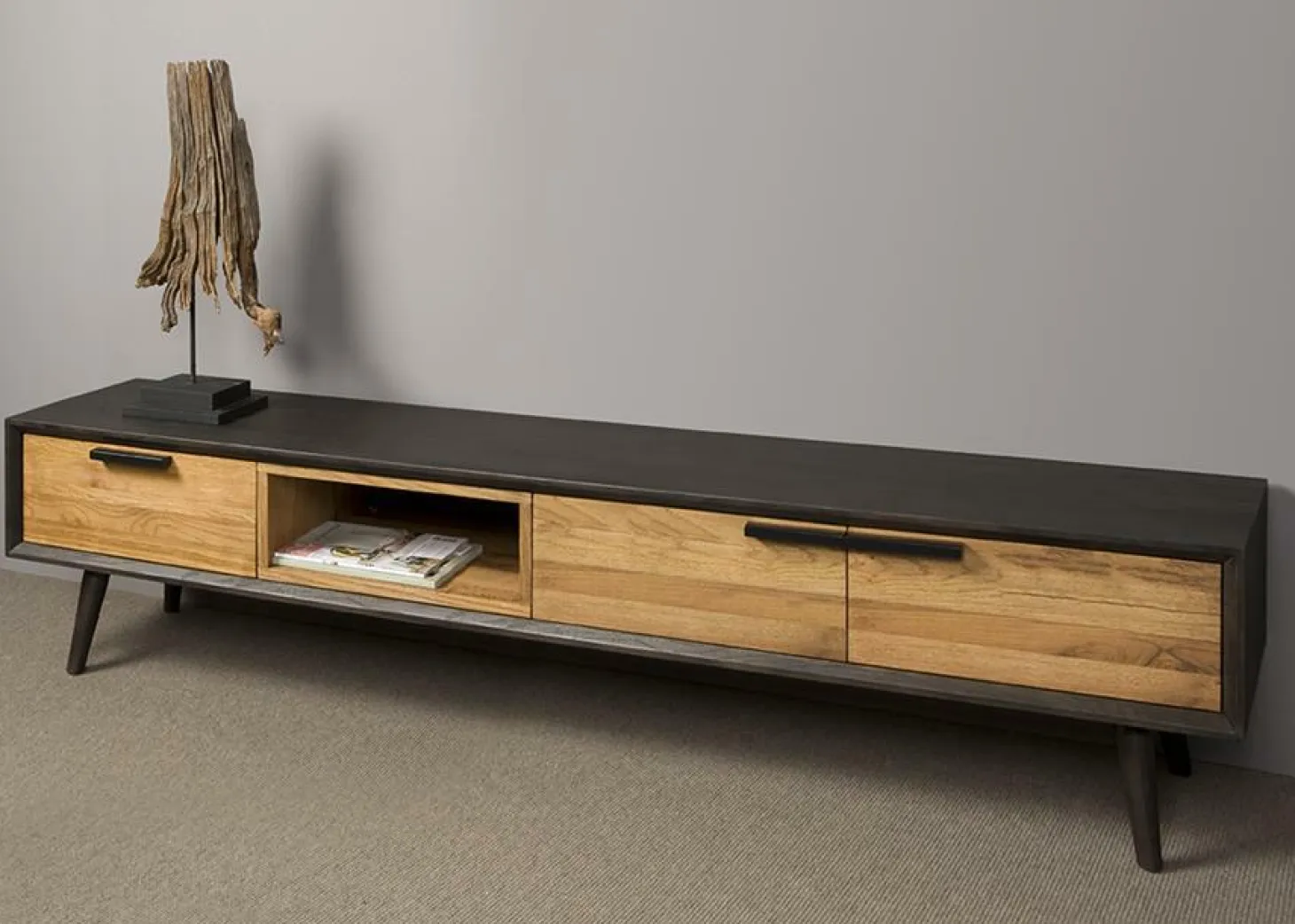 TV-meubel Bresso Eiken 200 cm - Loft24.nl