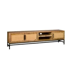 TV-meubel Carini Hout en Webbing 200 cm - Naturel - Loft24.nl