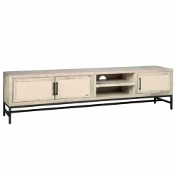 TV-meubel Carini Hout en Webbing 200 cm - Wit - Loft24.nl