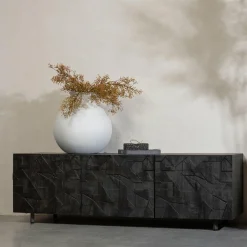 TV-meubel Counter Mangohout 160cm - zwart - Loft24.nl