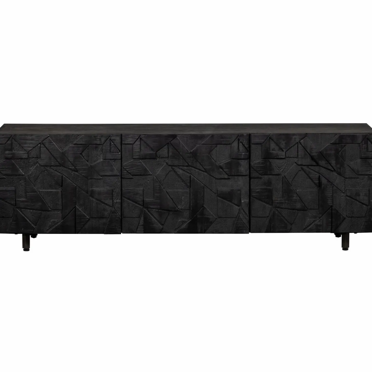 TV-meubel Counter Mangohout 160cm - zwart - Loft24.nl