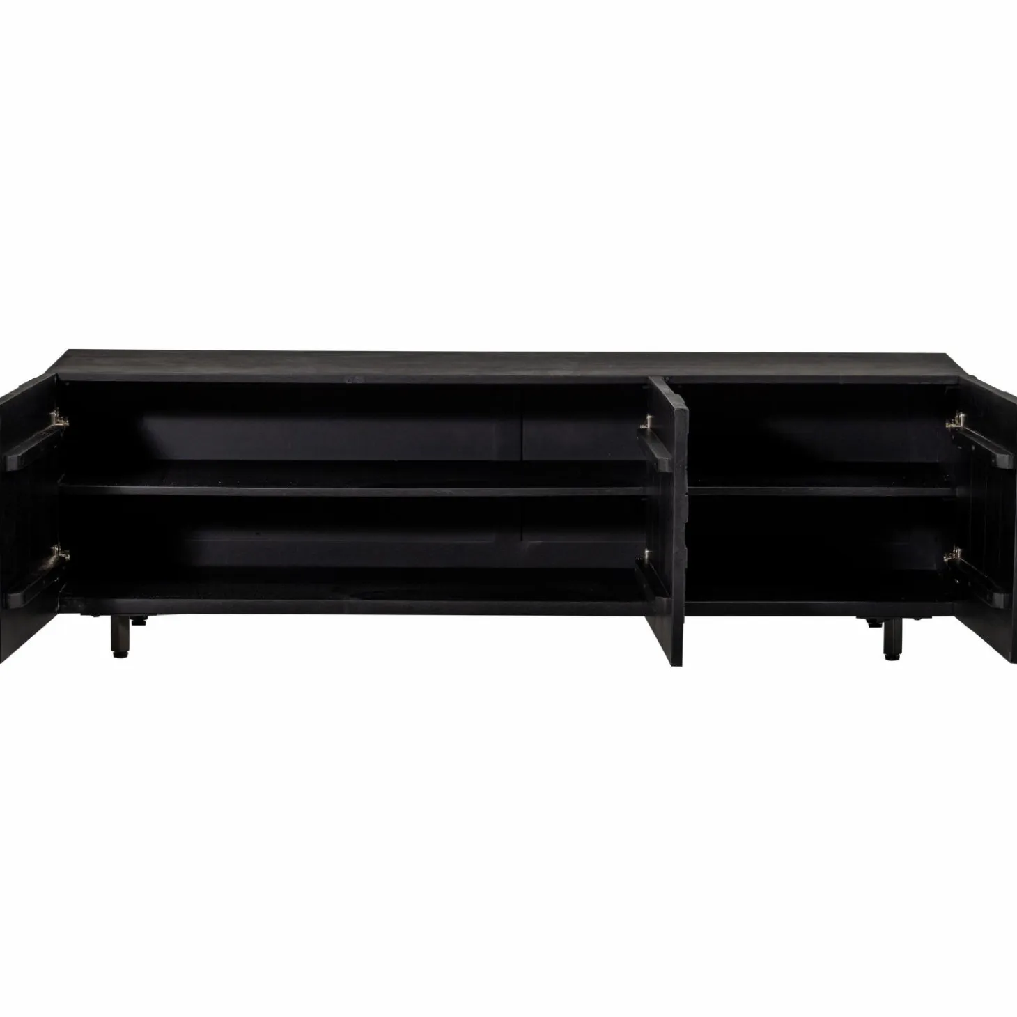 TV-meubel Counter Mangohout 160cm - zwart - Loft24.nl