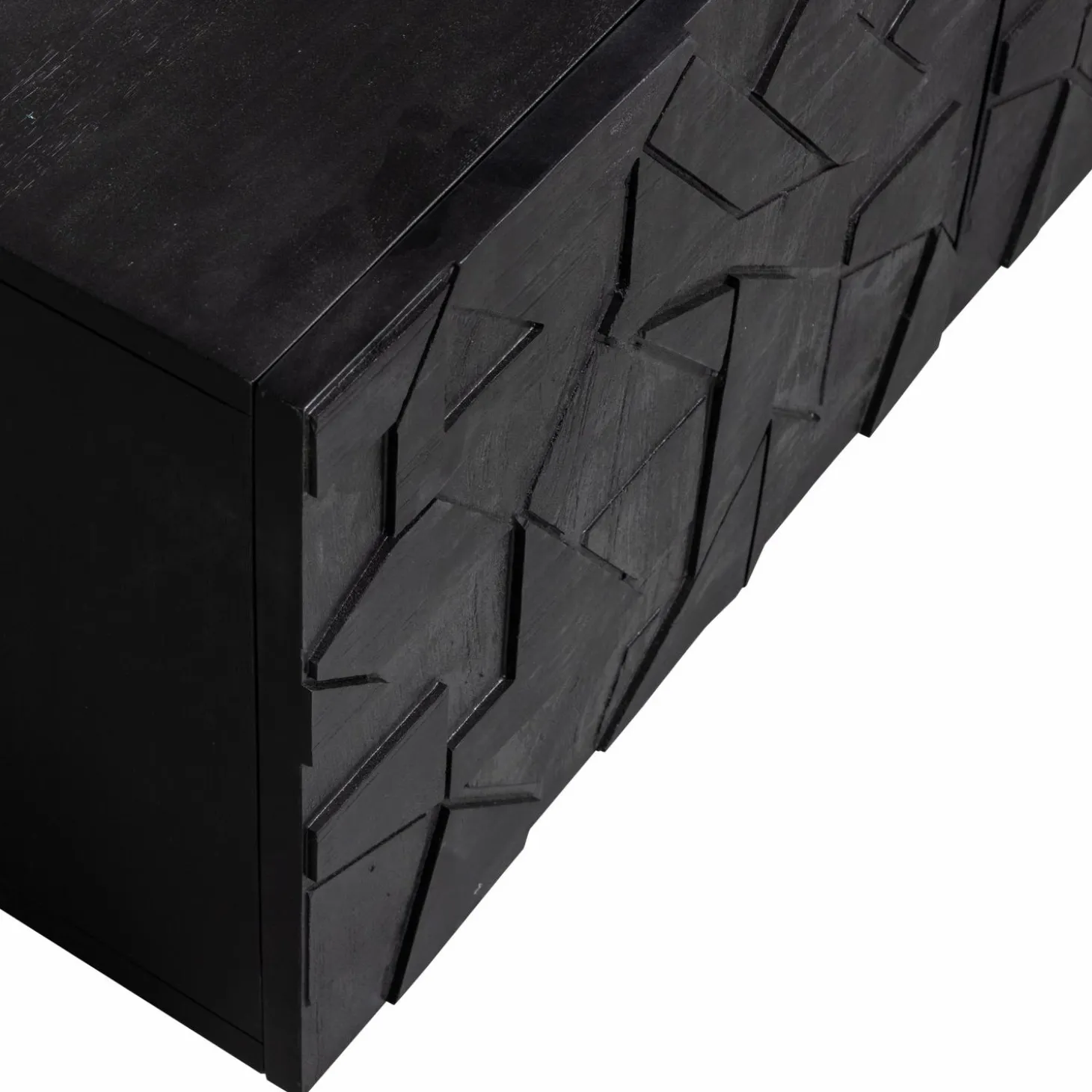TV-meubel Counter Mangohout 160cm - zwart - Loft24.nl