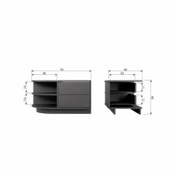 TV-meubel Finca Links Mat zwart 78cm - Loft24.nl