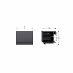 TV-meubel Finca Mat zwart 50cm - Loft24.nl