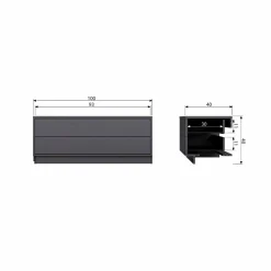 TV-meubel Finca Mat zwart 100cm - Loft24.nl