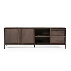 TV-meubel Jimmy Mangohout en Metaal 180cm - Bruin - Loft24.nl