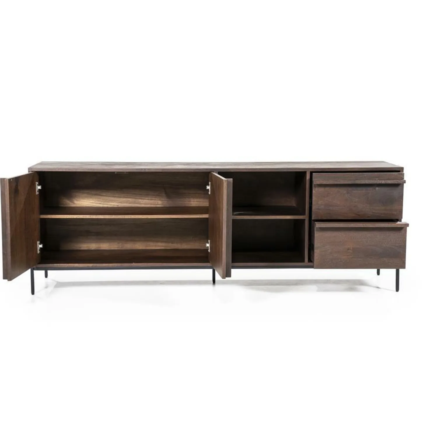 TV-meubel Jimmy Mangohout en Metaal 180cm - Bruin - Loft24.nl