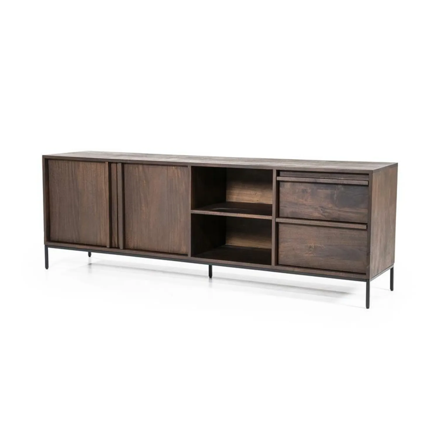 TV-meubel Jimmy Mangohout en Metaal 180cm - Bruin - Loft24.nl
