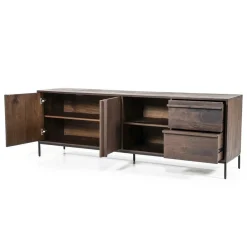TV-meubel Jimmy Mangohout en Metaal 180cm - Bruin - Loft24.nl