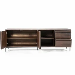 TV-meubel Jimmy Mangohout en Metaal 180cm - Bruin - Loft24.nl