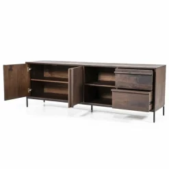 TV-meubel Jimmy Mangohout en Metaal 180cm - Bruin - Loft24.nl
