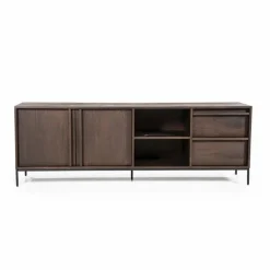 TV-meubel Jimmy Mangohout en Metaal 180cm - Bruin - Loft24.nl