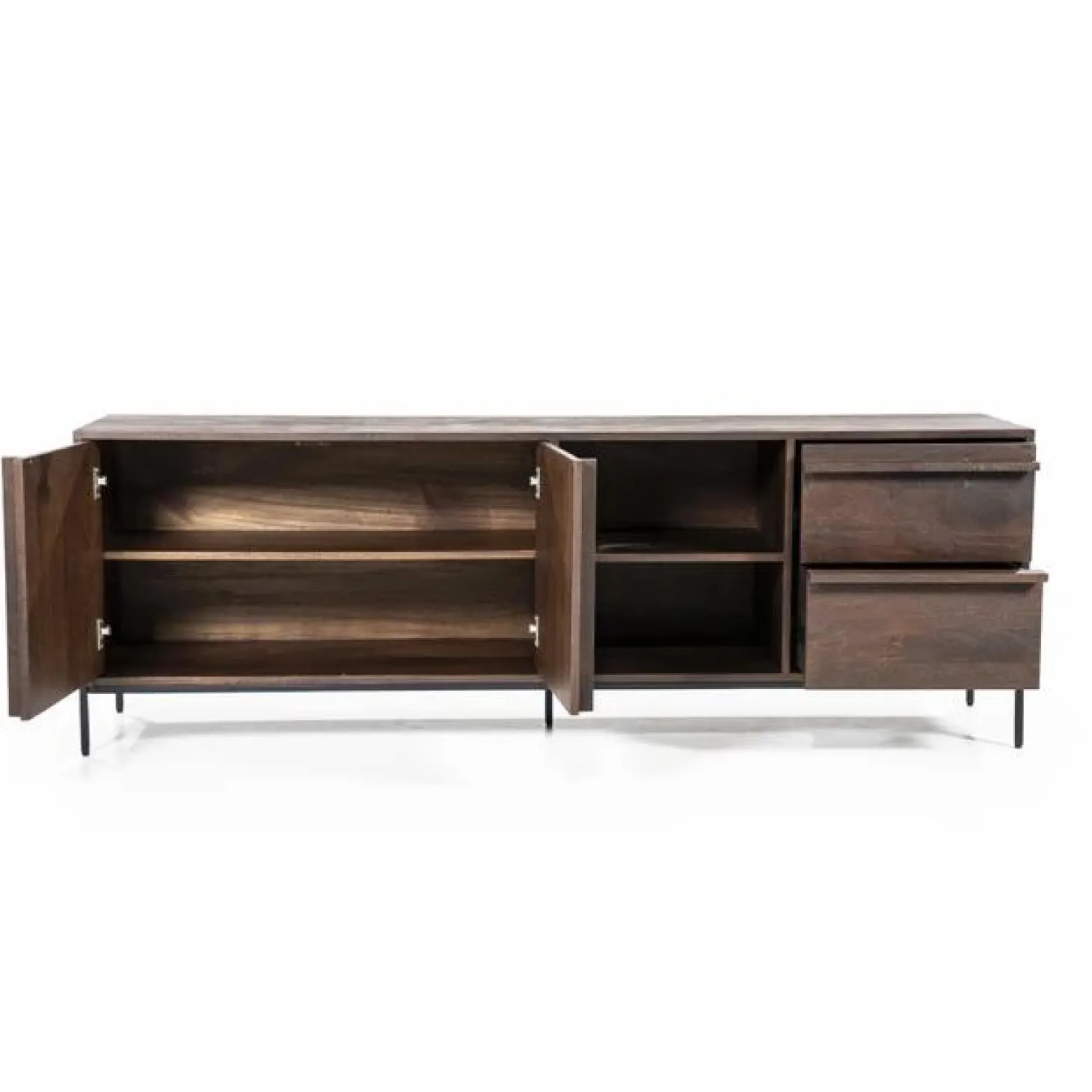 TV-meubel Jimmy Mangohout en Metaal 180cm - Bruin - Loft24.nl