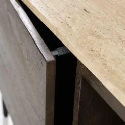 TV-Meubel Lio Mangohout Travertin 200cm - bruin - Loft24.nl