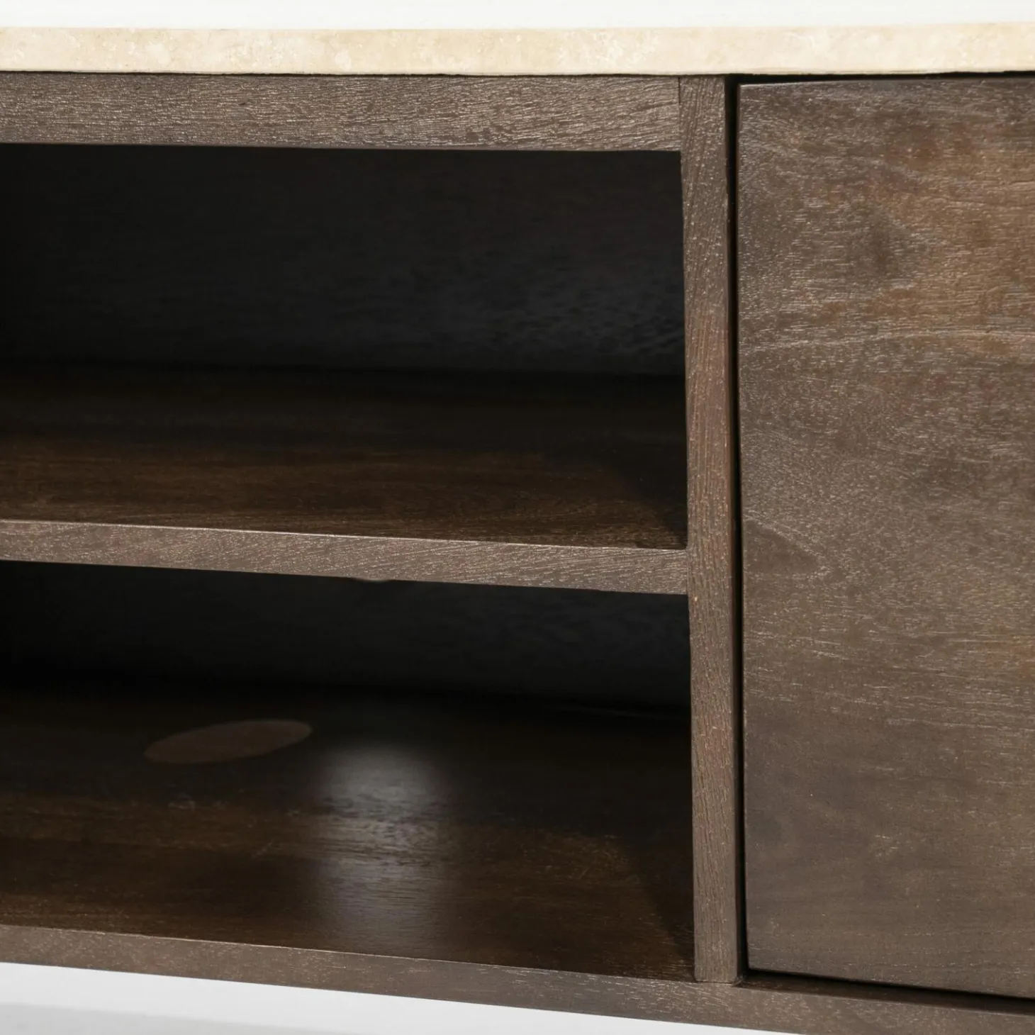 TV-Meubel Lio Mangohout Travertin 200cm - bruin - Loft24.nl