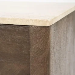 TV-Meubel Lio Mangohout Travertin 170cm - bruin - Loft24.nl