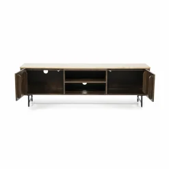 TV-Meubel Lio Mangohout Travertin 170cm - bruin - Loft24.nl