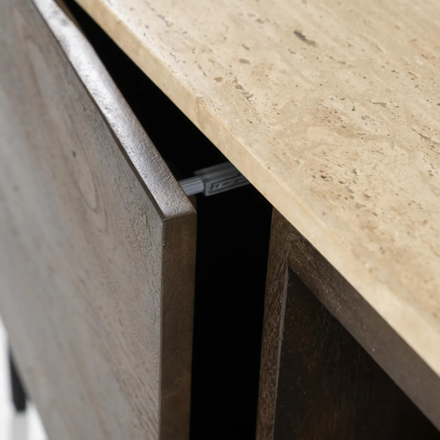 TV-Meubel Lio Mangohout Travertin 170cm - bruin - Loft24.nl